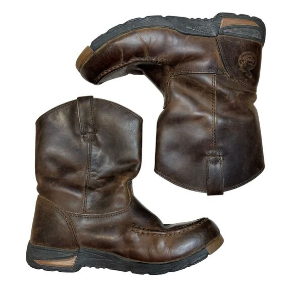 Georgia Boot Big Kids 7 Inch Pull On Brown Boots Size 3.5 - Picture 5 of 8